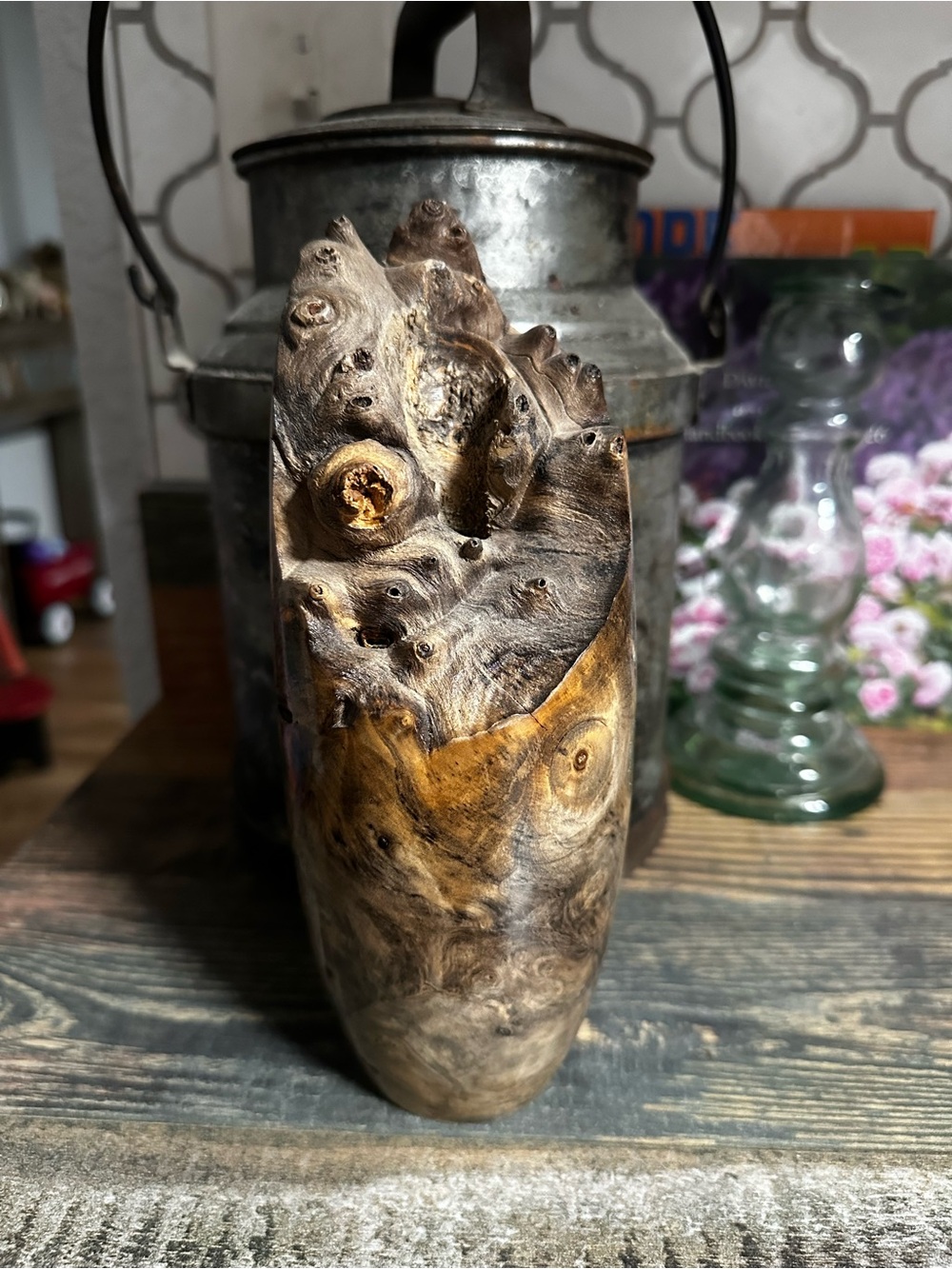John Mascoll Signed 9” Buckeye Burl Vase